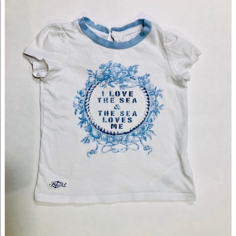 Ralph Lauren Infant White Girls Tee/Sz:12 M
